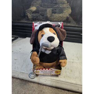 Christmas Elvis Presley Singing & Motion Plush Dog Here Comes Santa Clause